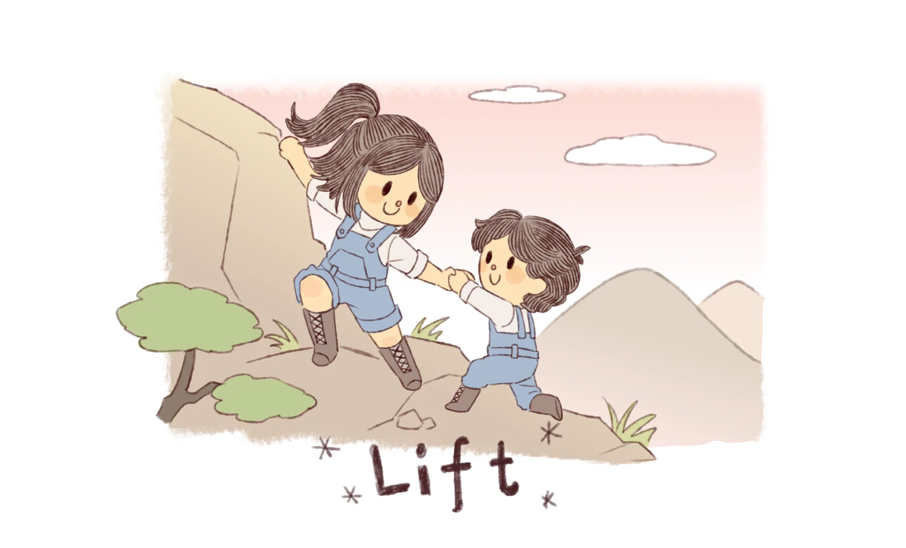 Child-drawn illustration representing Lift